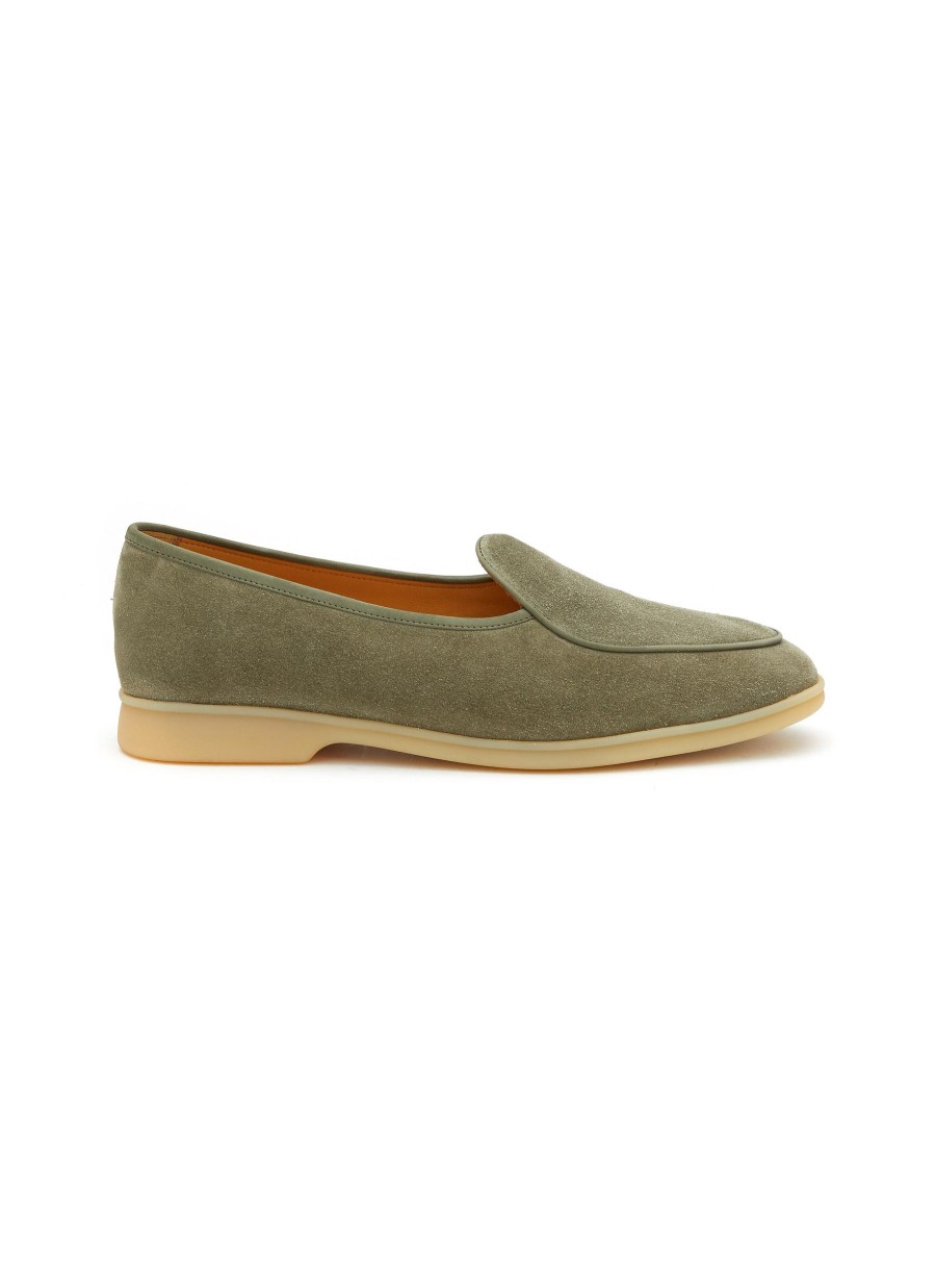 Men BAUDOIN & LANGE Flats | Stride' Low Vamp Suede Natural Gum Sole Loafers