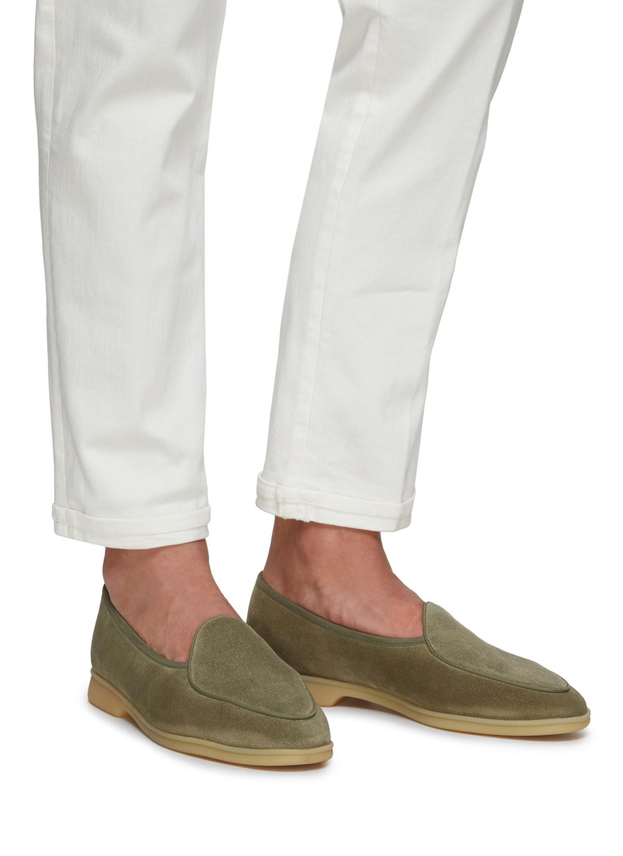 Men BAUDOIN & LANGE Flats | Stride' Low Vamp Suede Natural Gum Sole Loafers