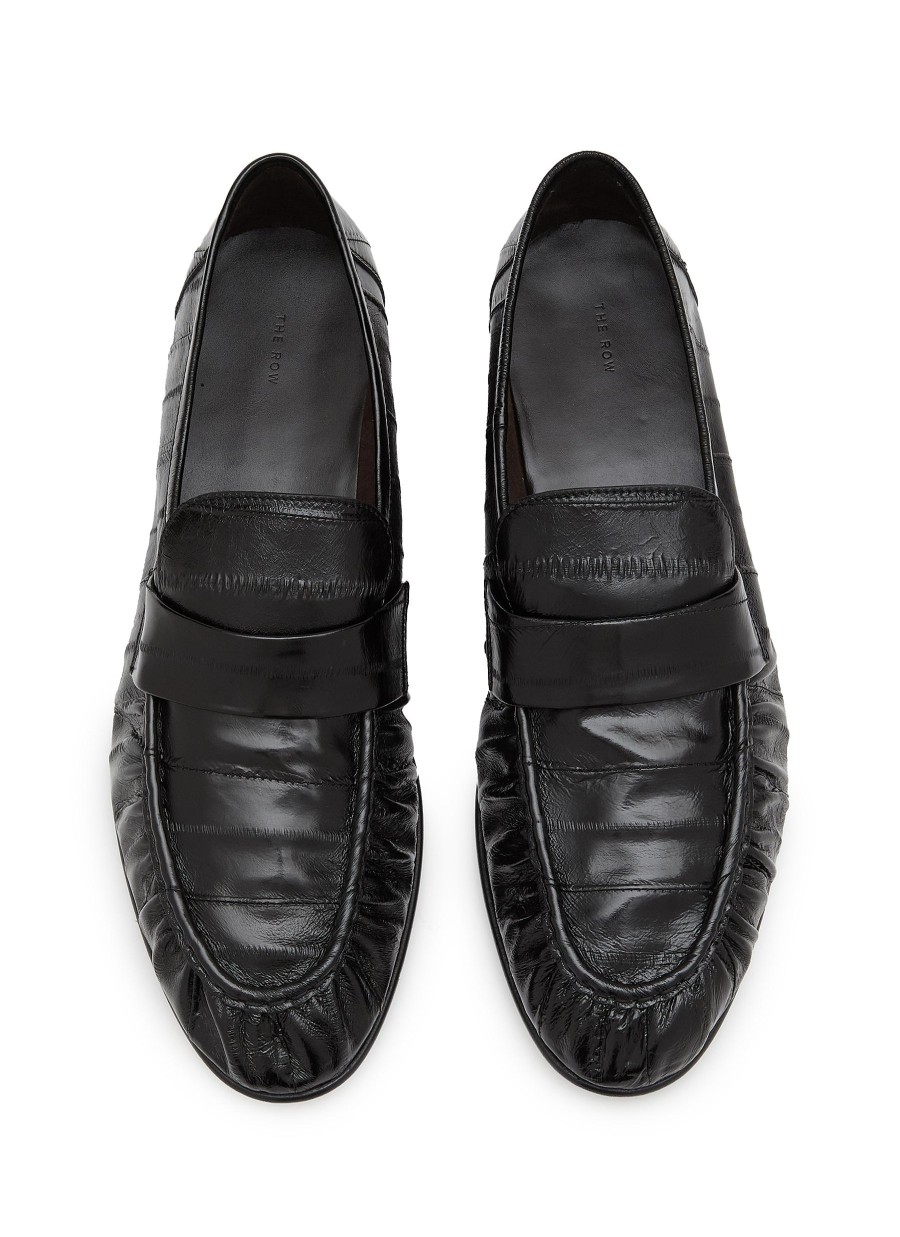 Men THE ROW Flats | Soft Eel Skin Leather Loafers