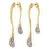 Women ALEXIS BITTAR Fashion Jewellery | Solanales 14K Gold Crystal Front Back Double Drop Earring