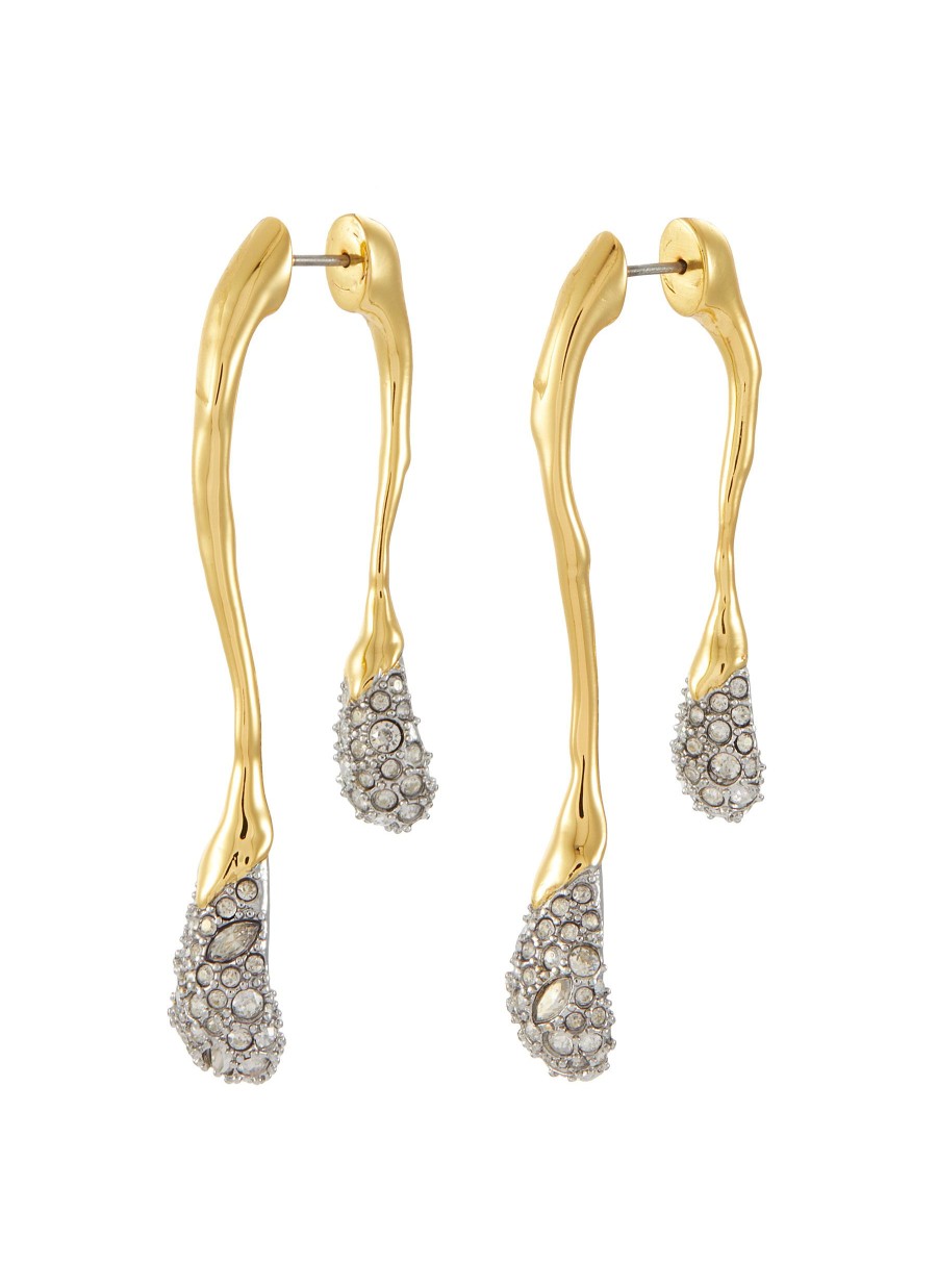 Women ALEXIS BITTAR Fashion Jewellery | Solanales 14K Gold Crystal Front Back Double Drop Earring