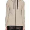 Women BRUNELLO CUCINELLI Jackets | Monili Embellishment Zip Up Jersey Hoodie