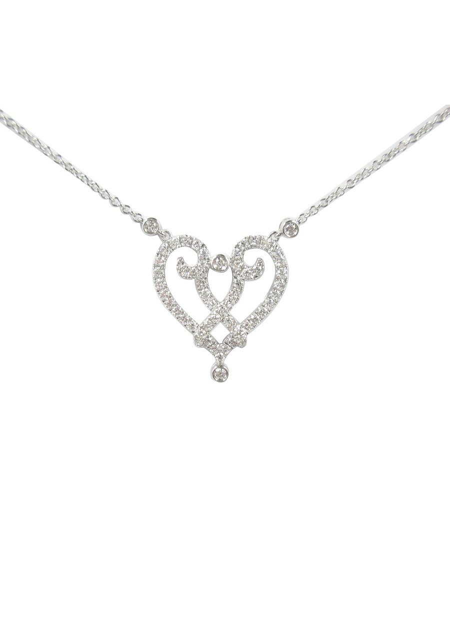 Women LC COLLECTION JEWELLERY Fine Jewellery | 18K White Gold Diamond Pendant Necklace