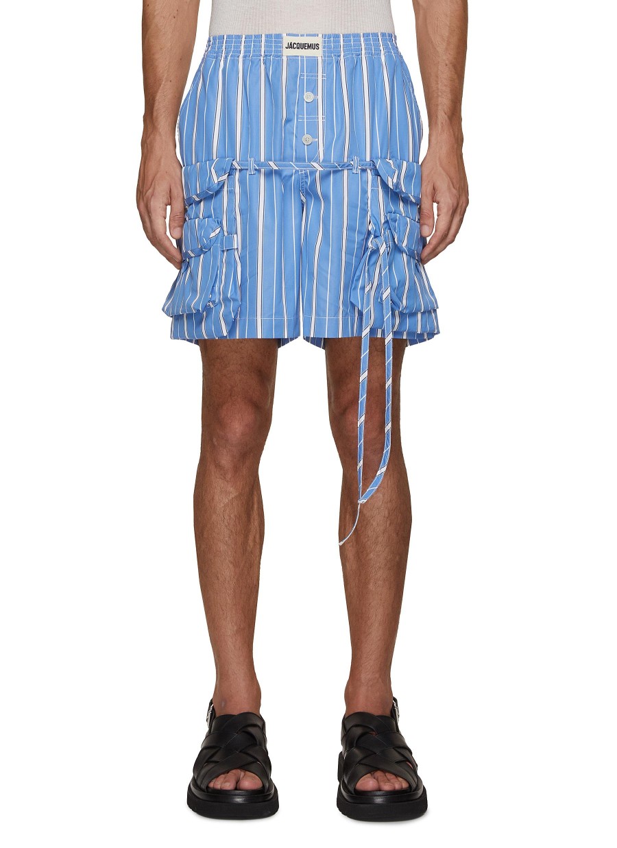 Men JACQUEMUS Pants | Le Short Trivela Striped Boxer Shorts