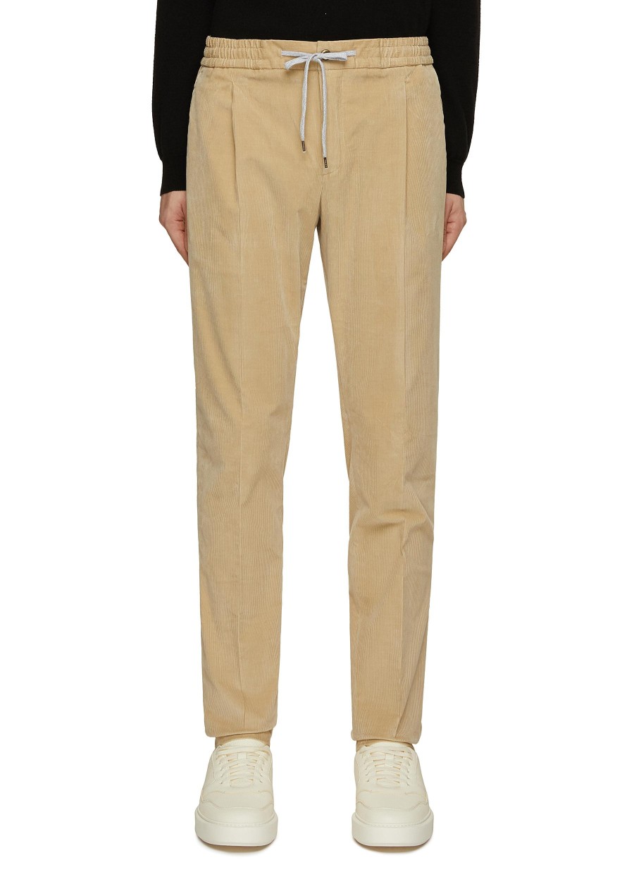 Men PT TORINO Pants | Drawstring Slim Fit Corduroy Jogger Pants