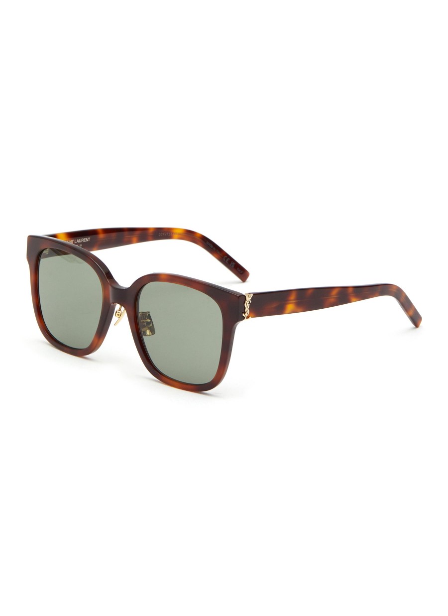 Women SAINT LAURENT Eyewear | Logo Tortoiseshell Effect Acetate Sunglasses