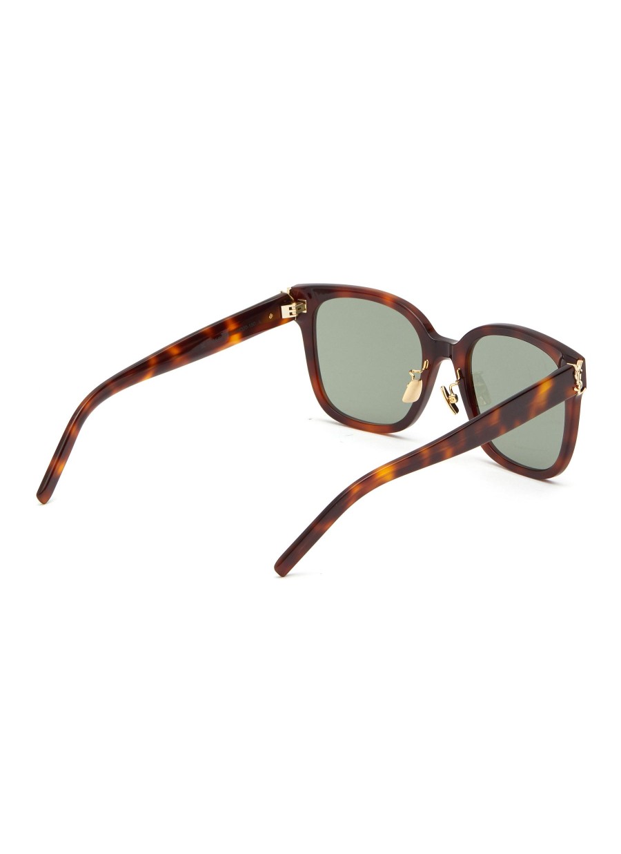 Women SAINT LAURENT Eyewear | Logo Tortoiseshell Effect Acetate Sunglasses