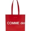 Men COMME DES GARÇONS Tote Bags | Logo Print Leather Tote Bag