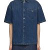 Men PRADA Shirts | Dark Wash Denim Shirt