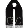 Men VALENTINO Scarves | Wool Cashmere Blend Vlogo Scarf