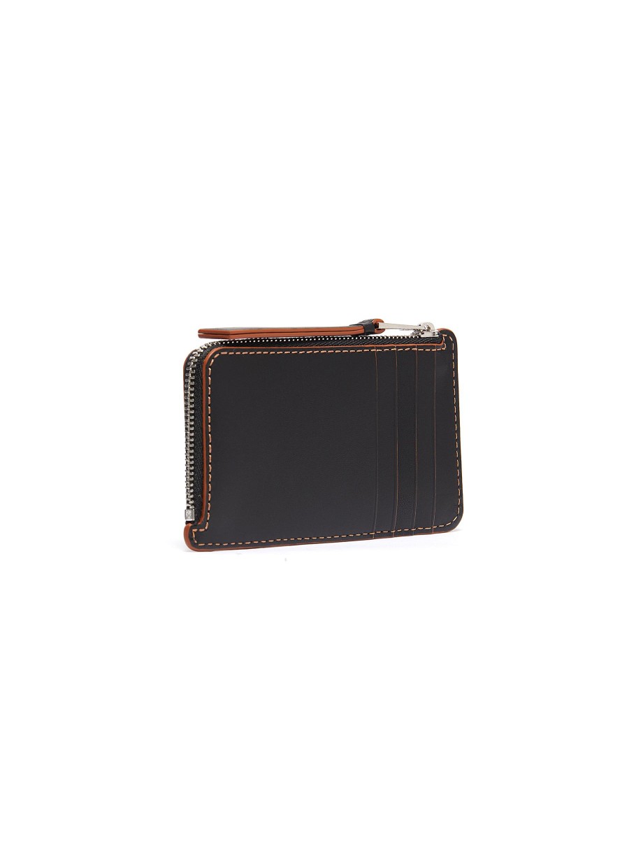 Men LOEWE Small Leather Goods | Puzzle' Contrast Stitch Zipped Leather Cardholder