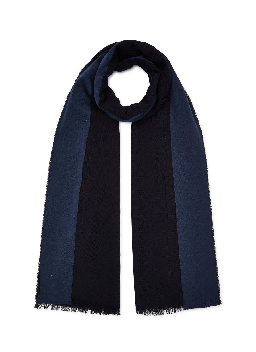 Men JOHNSTONS OF ELGIN Scarves | Ribbon Contrast Edge Wool Scarf