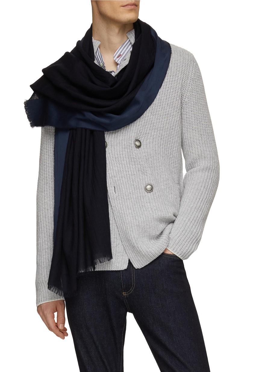 Men JOHNSTONS OF ELGIN Scarves | Ribbon Contrast Edge Wool Scarf