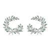 Women LC COLLECTION JEWELLERY Fine Jewellery | Neo-Romantic Mistletoe Leaf 18K White Gold Diamond Tsavorite Earrings