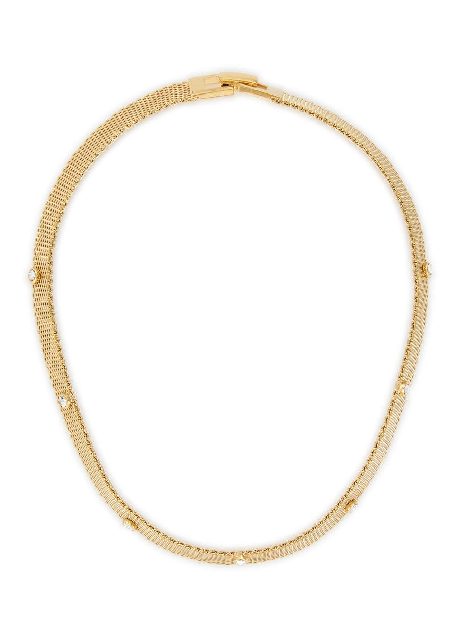 Women LANE CRAWFORD VINTAGE ACCESSORIES Vintage Accessories | Unsigned Gold Tone Mesh Diamante Pieces Choker