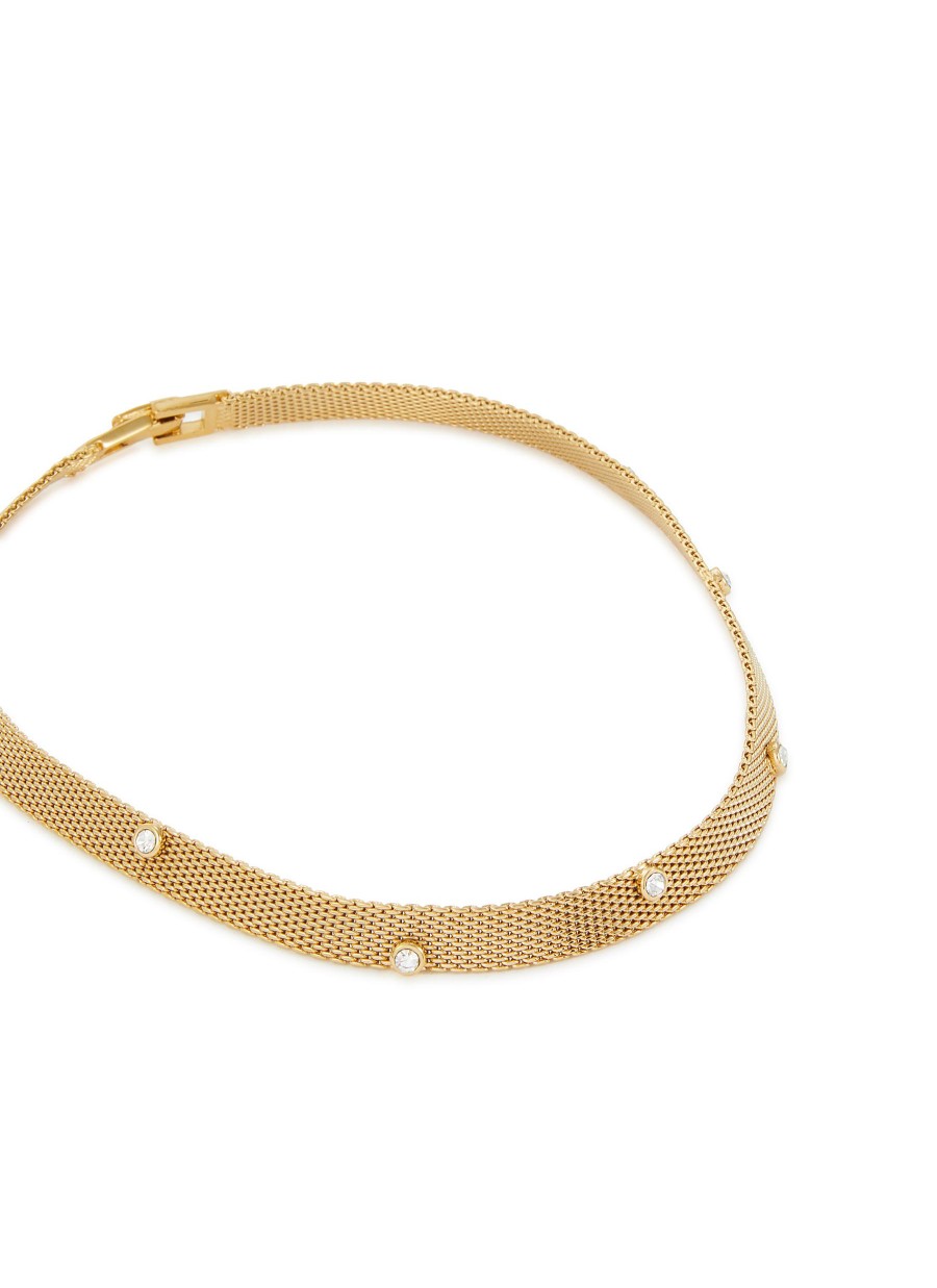 Women LANE CRAWFORD VINTAGE ACCESSORIES Vintage Accessories | Unsigned Gold Tone Mesh Diamante Pieces Choker