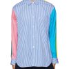 Men COMME DES GARÇONS SHIRT Shirts | Patchwork Sleeve Poplin Striped Shirt