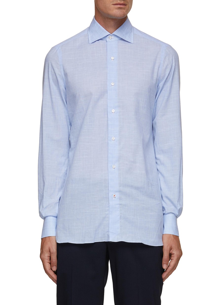 Men ISAIA Shirts | Gingham Check Cotton Shirt