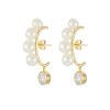 Women COMPLETEDWORKS Fashion Jewellery | Freshwater Pearl Cubic Zirconia 14Ct Gold Plated Vermeil Earrings