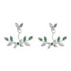 Women LC COLLECTION JEWELLERY Fine Jewellery | Neo-Romantic Mistletoe Leaf 18K White Gold Diamond Tsavorite Earrings