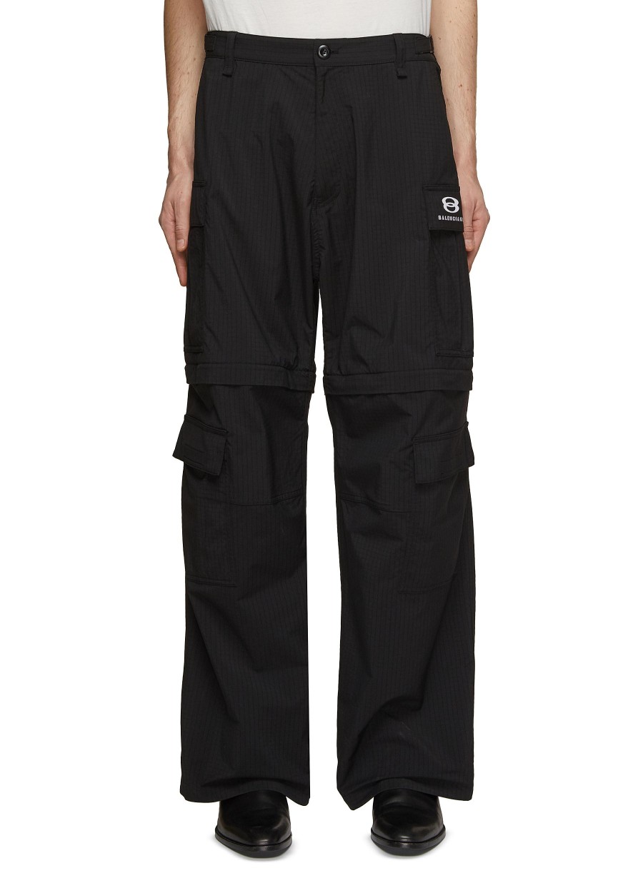 Men BALENCIAGA Pants | Ribstop Detachable Logo Cargo Pants