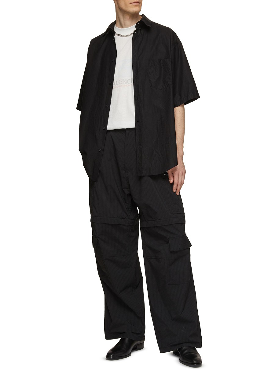 Men BALENCIAGA Pants | Ribstop Detachable Logo Cargo Pants