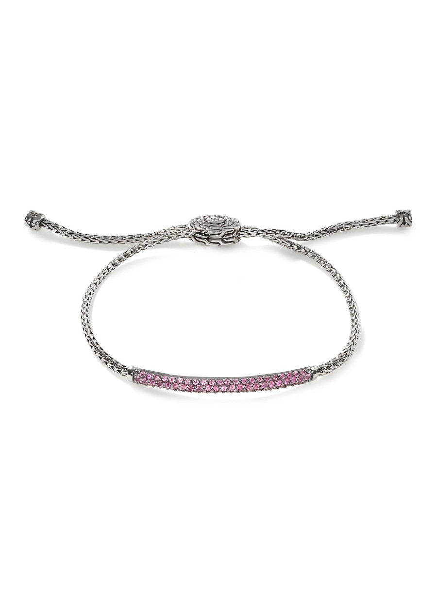 Women JOHN HARDY Fine Jewellery | Classic Chain Sterling Silver Pink Tourmaline Mini Chain Bracelet — Size S-M