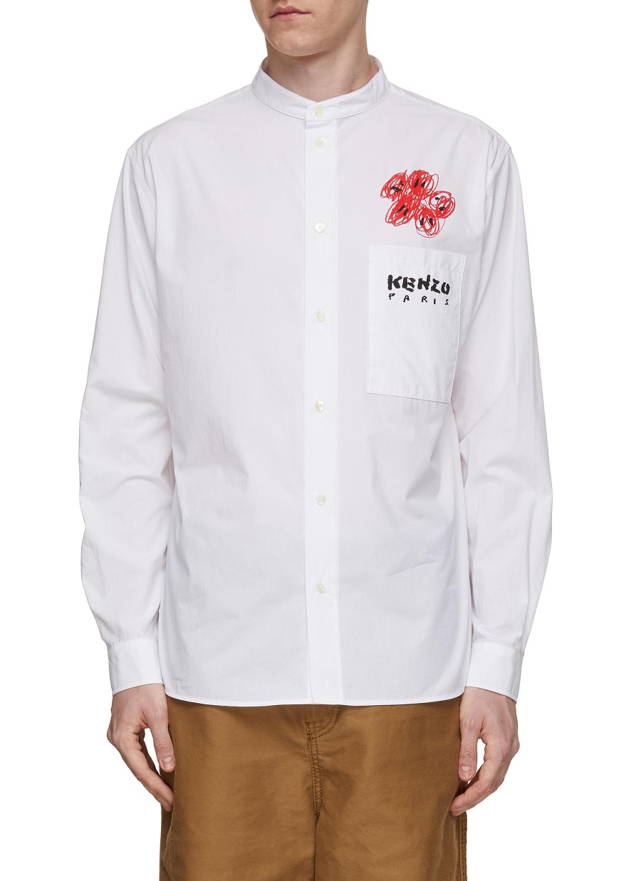 Men KENZO Shirts | Flower Print Cotton Shirt