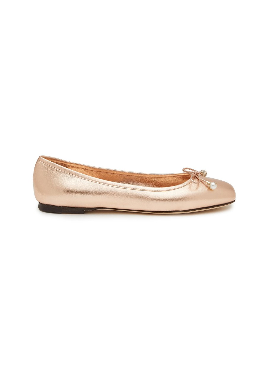 Women JIMMY CHOO Flats | Elme Leather Ballerina Flats