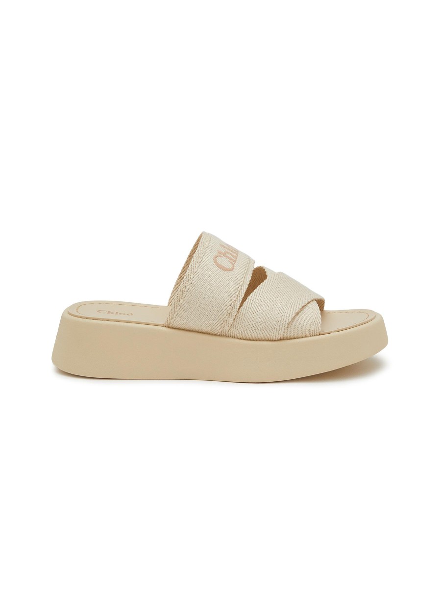 Women CHLOÉ Slides | Mila Linen Slides