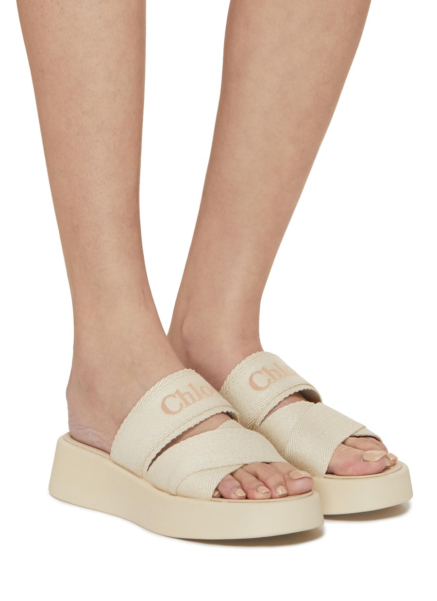 Women CHLOÉ Slides | Mila Linen Slides