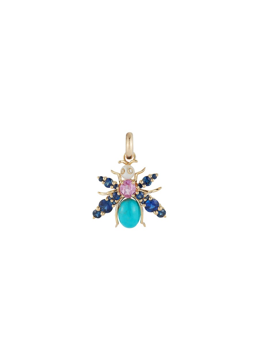 Women STORROW JEWELRY Fine Jewellery | Beatrice Bee 14K Gold Blue Sapphire Pearl Charm