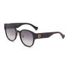 Women GUCCI Eyewear | Tricoloured Temple Acetate Round Sunglasses