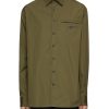 Men PRADA Shirts | Metal Logo Cotton Shirt