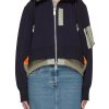 Women SACAI Jackets | Hybrid Bicolour Zip Up Hoodie