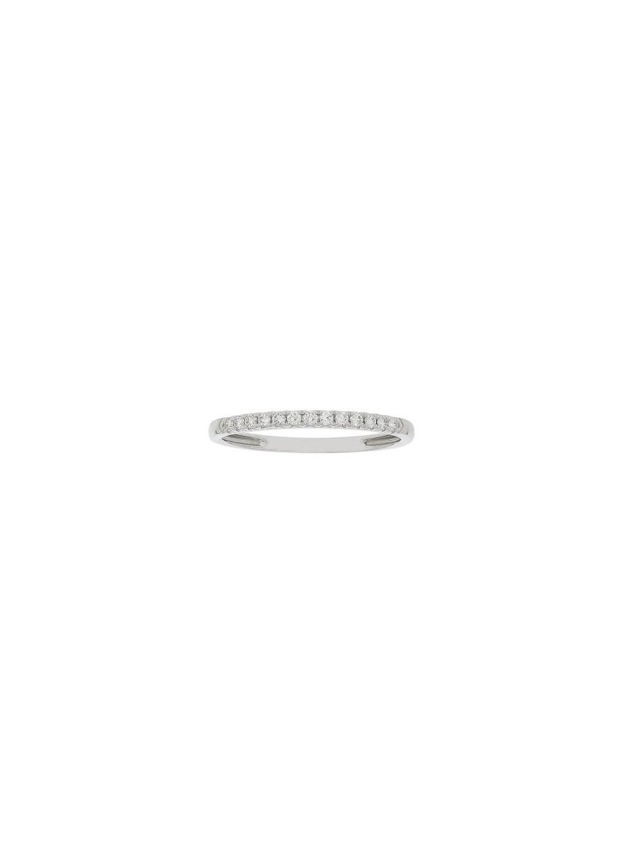 Women LC COLLECTION JEWELLERY Fine Jewellery | 18K White Gold Diamond Half Eternity Band — Size Us 6.5