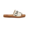 Women CHLOÉ Slides | Woody Logo Linen Sildes