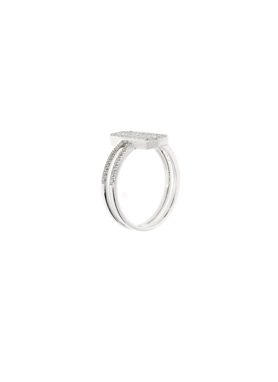 Women LC COLLECTION JEWELLERY Fine Jewellery | 18K White Gold Diamond Ring — Size Us 6.5