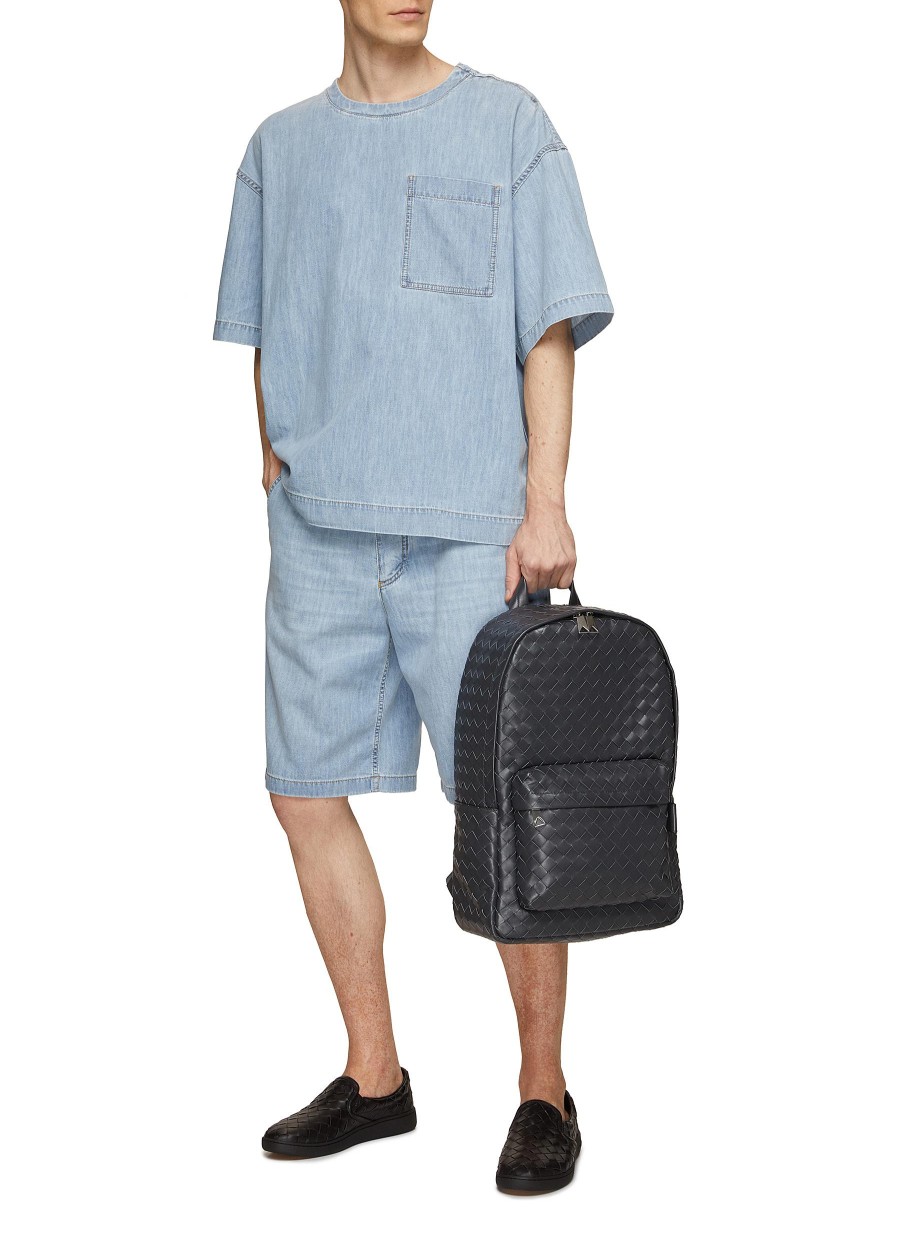 Men BOTTEGA VENETA Pants | Belted Light Bleach Denim Shorts