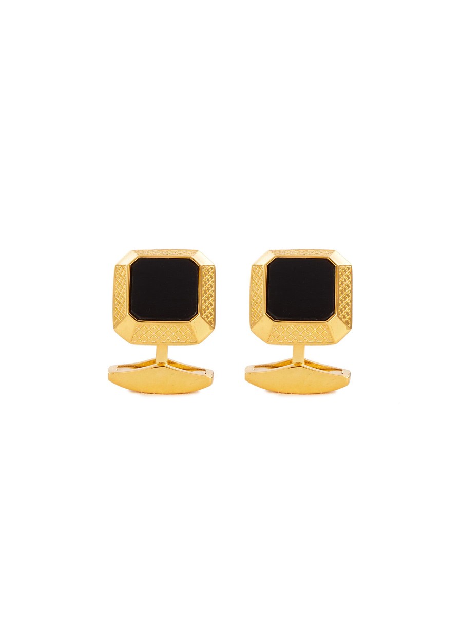 Men TATEOSSIAN Cufflinks | Onyx 18K Gold Plated Octagonal Cufflinks