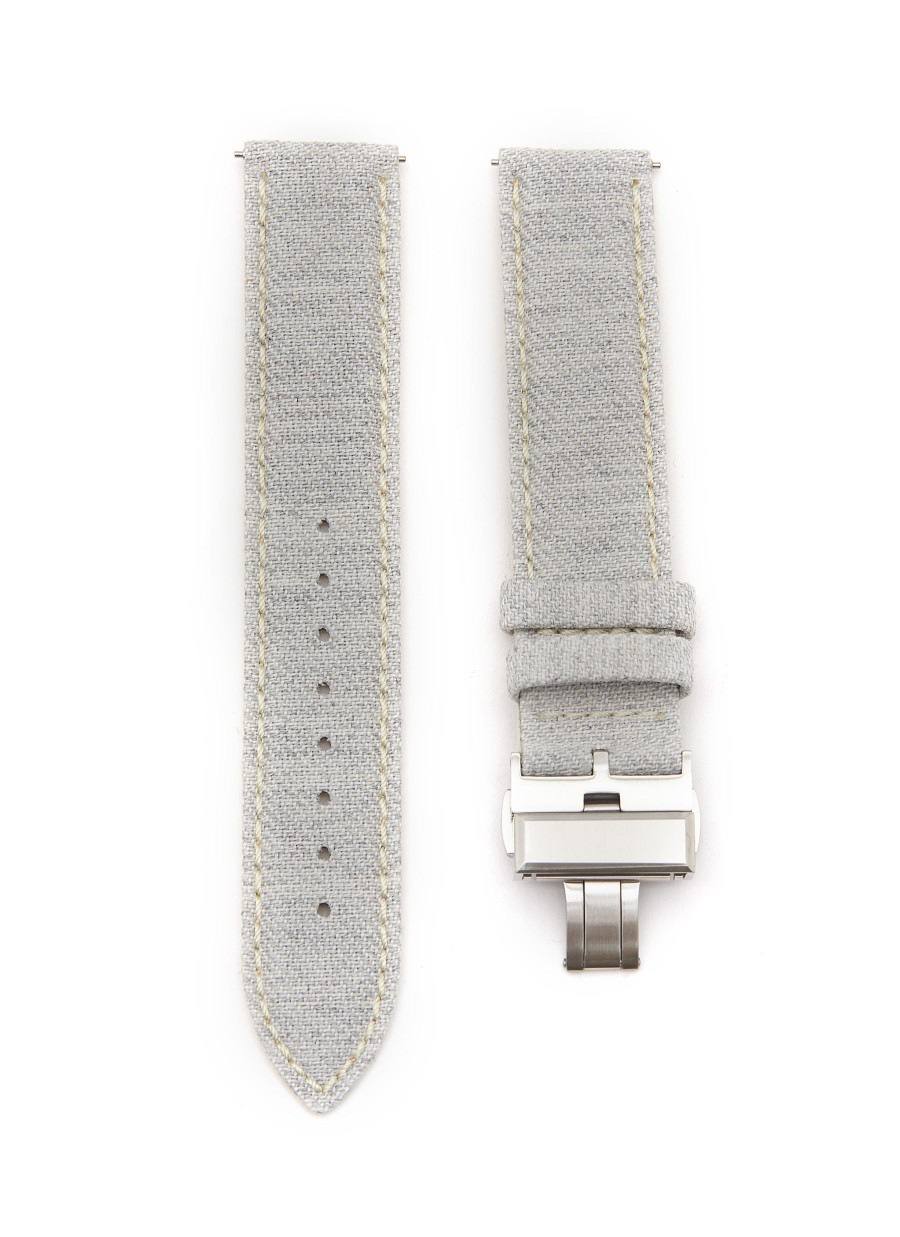 Men CUSTOM T. WATCH ATELIER Watches | Brushed Steel Butterfly Clasp Fabric Watch Strap