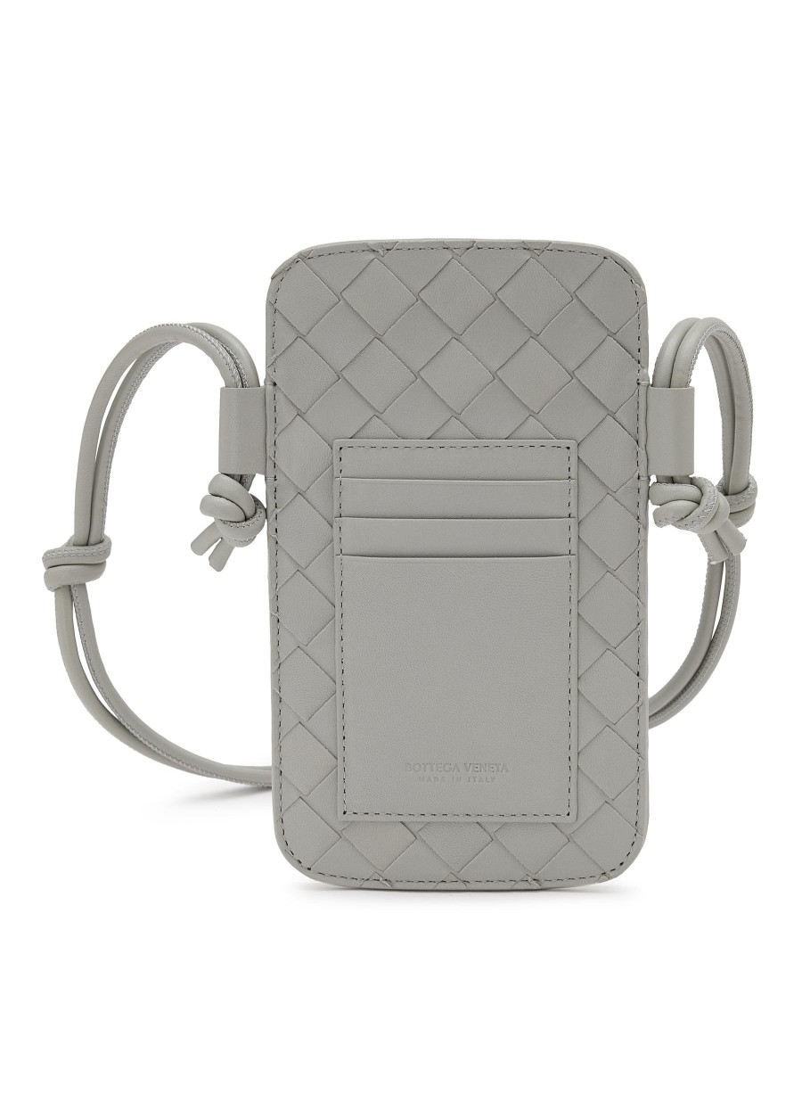 Women BOTTEGA VENETA Tech Accessories | Intrecciato 15 Leather Iphone Sleeve On Strap