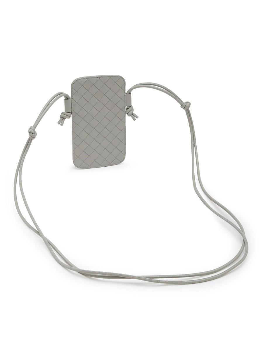 Women BOTTEGA VENETA Tech Accessories | Intrecciato 15 Leather Iphone Sleeve On Strap