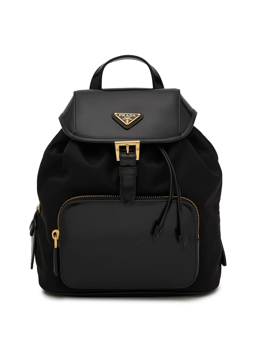 Women PRADA Backpacks | Mini Tessuto Spazzolato Re-Nylon Leather Backpack