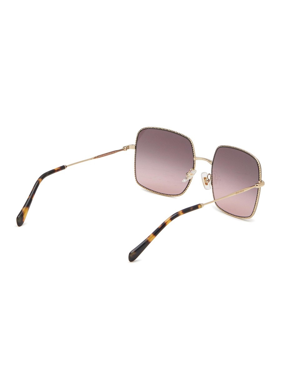 Women MIU MIU Eyewear | Metal Rectangular Sunglasses