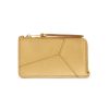 Women LOEWE Small Leather Goods | Puzzle Metallic Leather Coin Cardholder