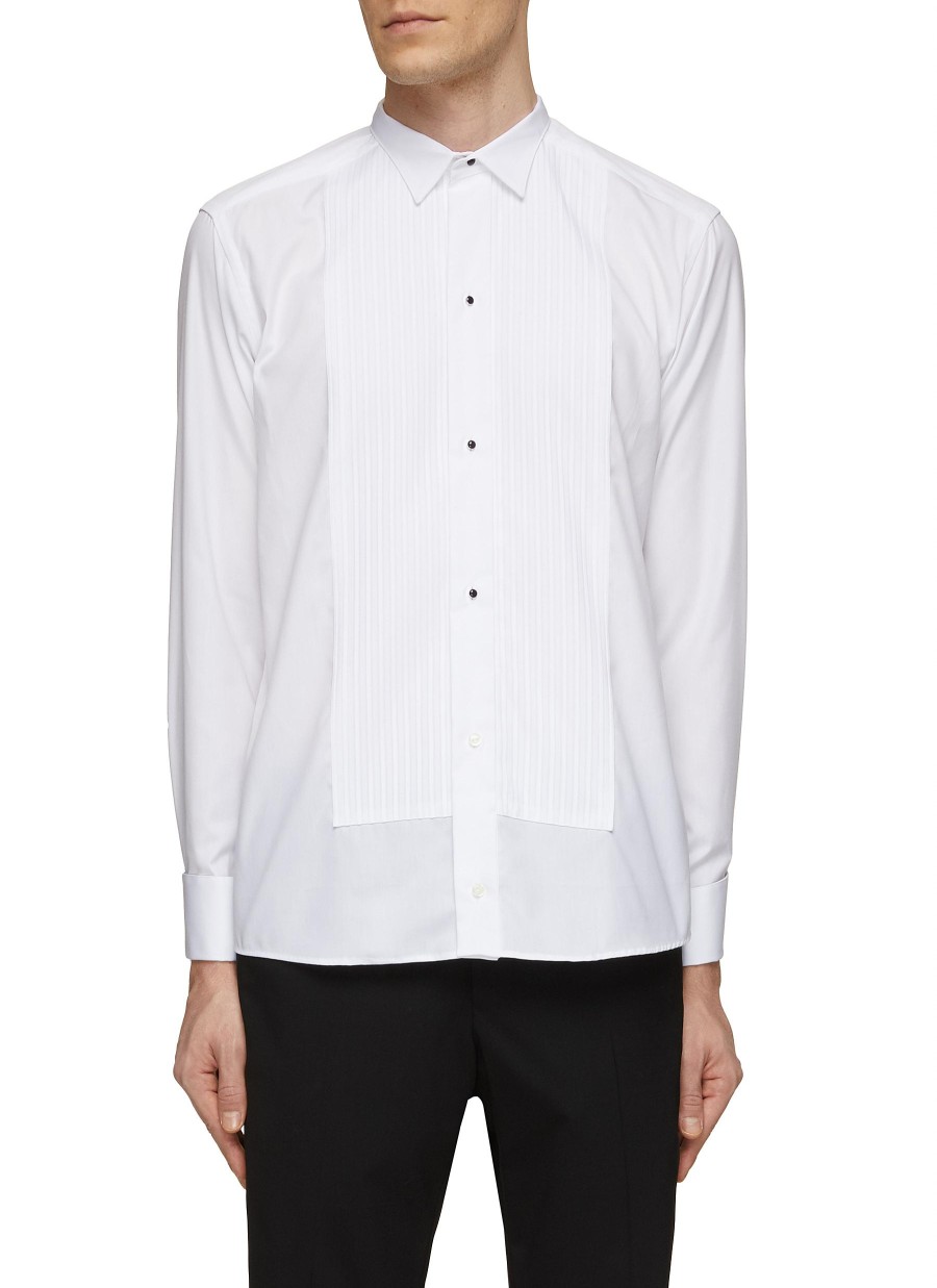 Men ETON Shirts | Spread Collar Pleated Bibfront Slim Fit Evening Shirt