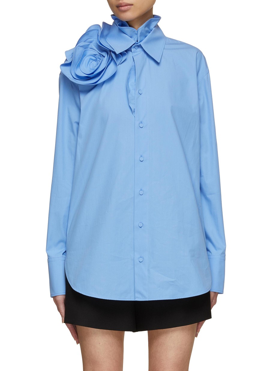 Women VALENTINO Tops | Rosette Poplin Shirt