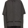 Men JUUN.J Shirts | Detachable Sleeve Layered Shirt Jacket