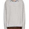 Men THE FRANKIE SHOP Polos | Dennis Toggle Hem Oversized Long Sleeve Polo Shirt